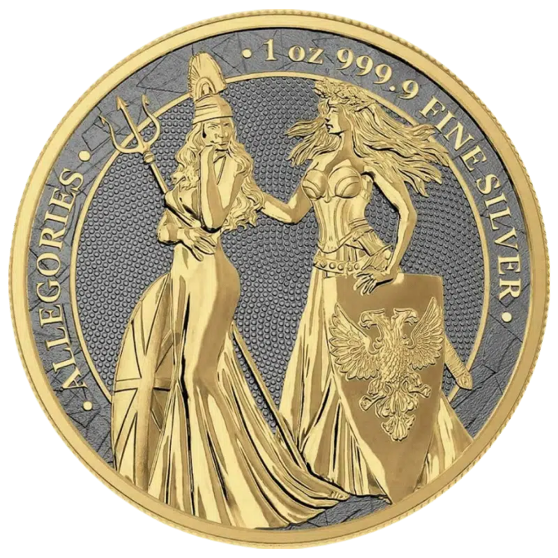 Allegories - Germania & Italia - Silver Rhodium & Gilded Coin 1 Oz 2019