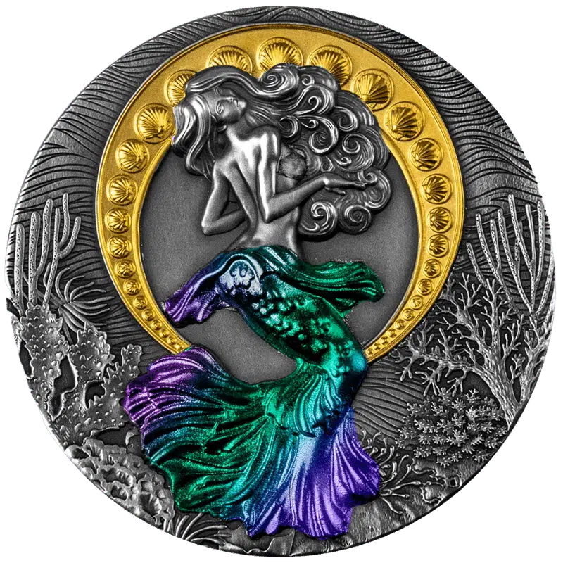 Siren Mermaid Silver Coin 2 Oz 2021