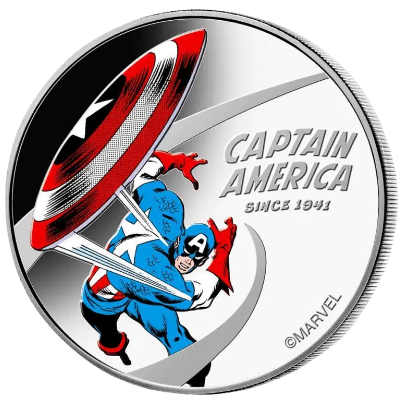 Marvel - Captain America Silver Color Coin 1 Oz 2021