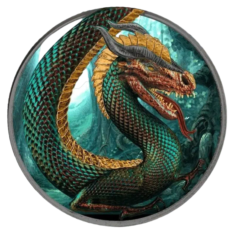 Germania Beasts - Fafnir Geminus Dragon Metallic Silver Coin 1 Oz 2020