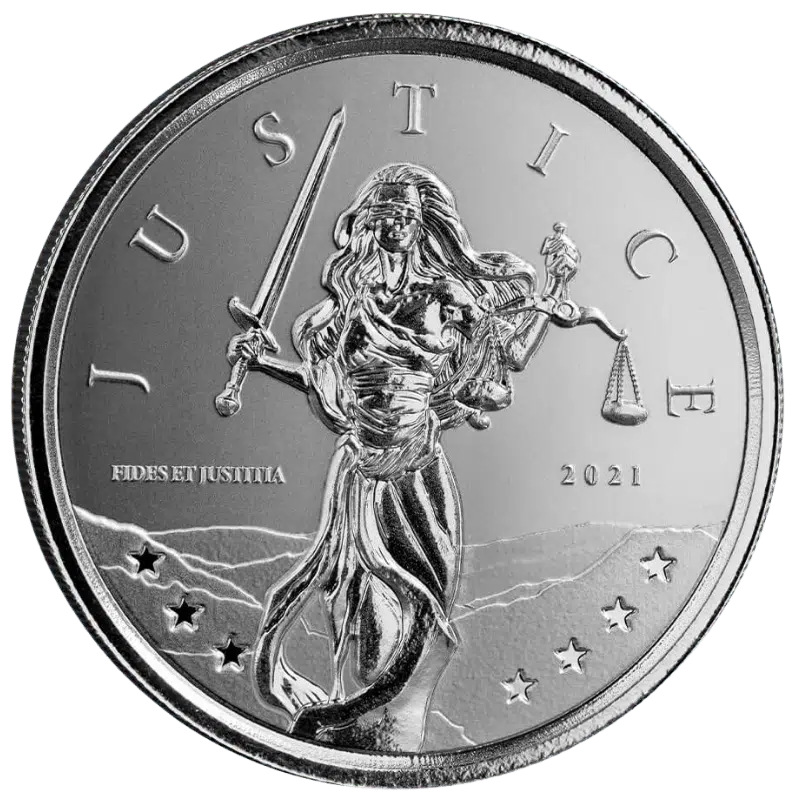 Lady Justice Silver Coin 1 Oz 2021