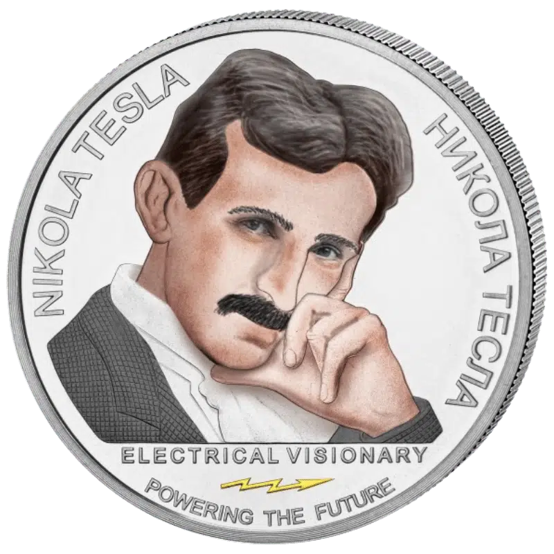 Nikola Tesla - Silver Color Coin 1 Oz 2018