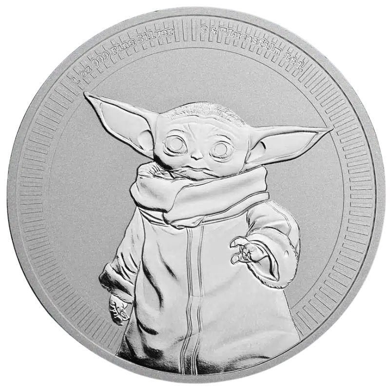 Star Wars - Mandalorian - Grogu Baby Yoda Silver Coin 1 Oz 2021