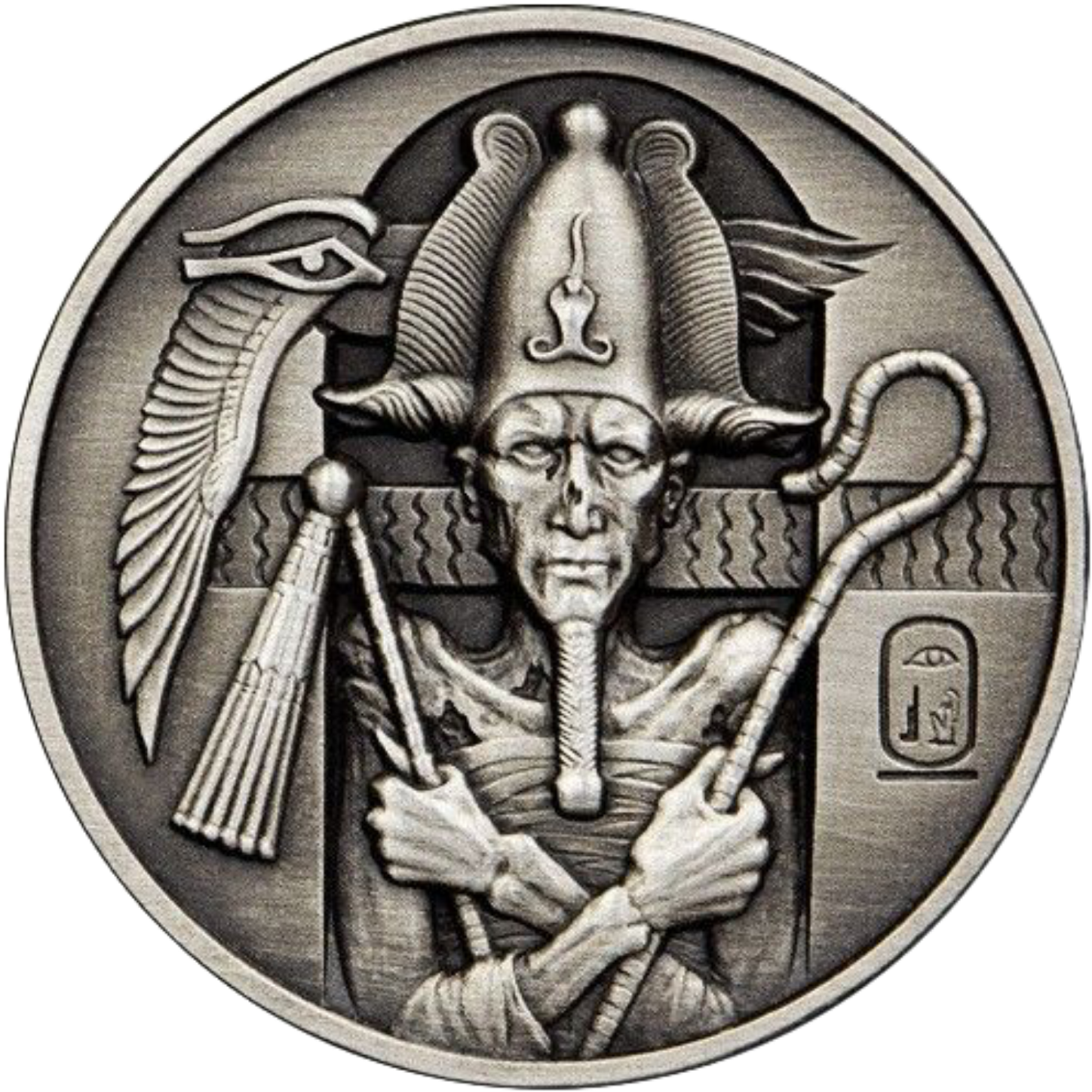 Egyptian Gods - Osiris Silver Coin 2 Oz Antique