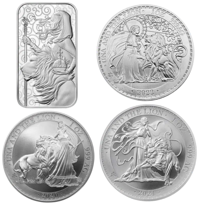 Una And The Lion Silver Set 4 x 1 Oz