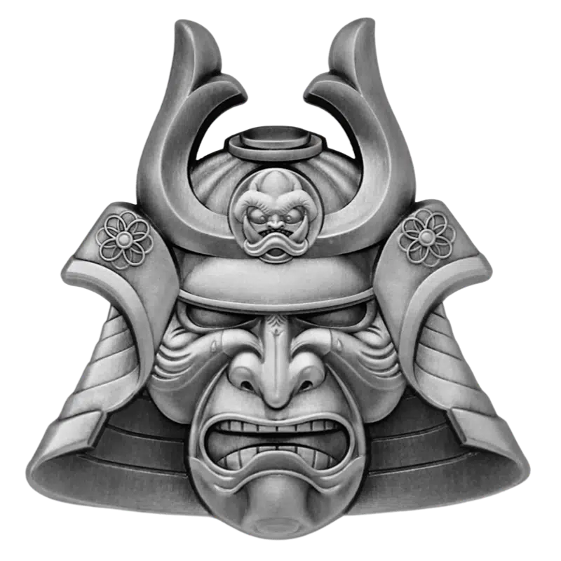 Ancient Warriors Mask- Samurai Silver 2 Oz 2021