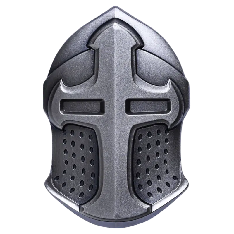 Ancient Warriors Mask - Crusader Knight Helmet Silver 2 Oz 2022