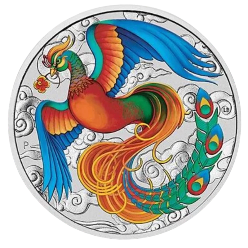 Chinese Myths And Legends - Phoenix Vivid Silver Color Coin 1 Oz 2022