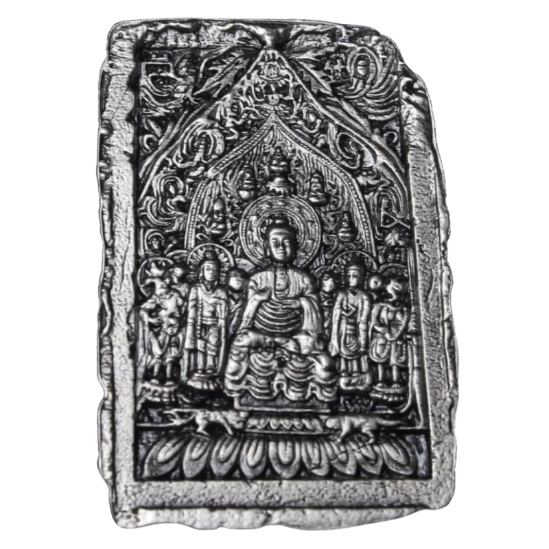 Buddhist Stele Of Amitabha Silver Bar 2 Oz