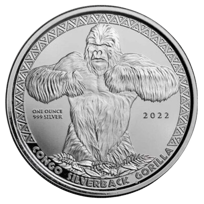 Congo Silverback Gorilla Silver Coin 1 Oz 2022