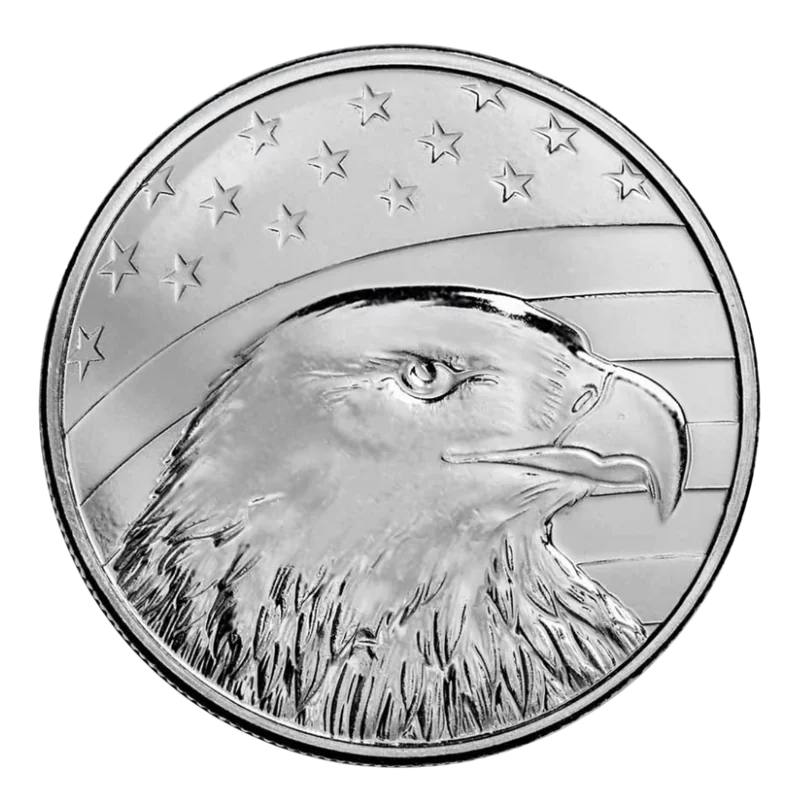 American Bald Eagle, Flag & Capital Silver Coin 1 Oz