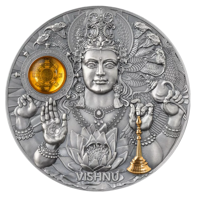 Divine Faces Of The Sun - Vishnu Silver Gilded Coin 3 Oz 2023