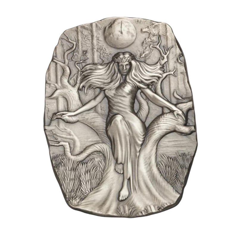 Sculptural Art Collection - Goddess Mara Silver Bar Antiqued 10 Oz