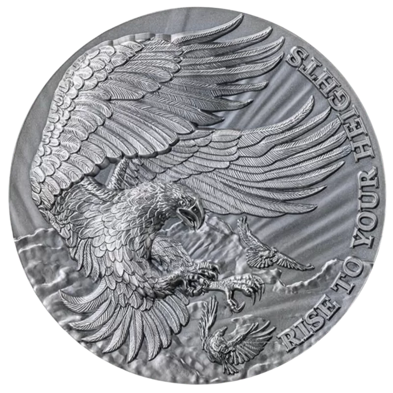 Life Quotes - Eagle and Raven Silver Coin Antiqued 2 Oz 2023