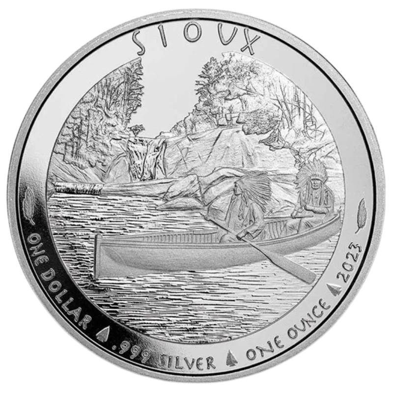 Sioux Buffalo - Indian Chief Canoe Silver Coin 1 Oz 2023