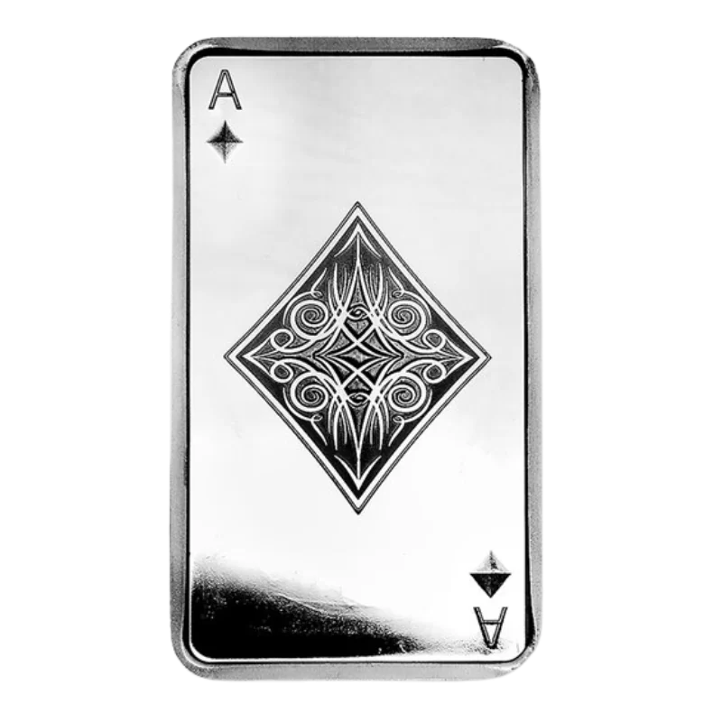 Ace Of Diamonds Silver Bar 10 Oz