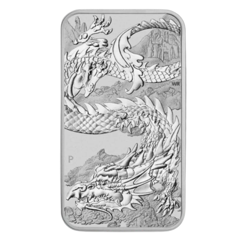 Australian Dragon Silver Rectangular Bar 1 Oz 2023