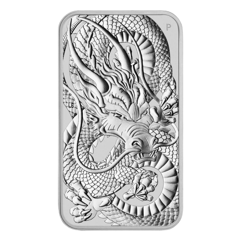 Australian Dragon Silver Rectangular Bar 1 Oz 2021