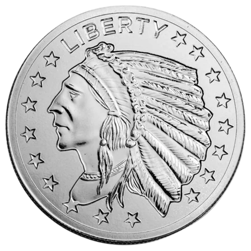 Incuse Indian Silver Round 1 Oz