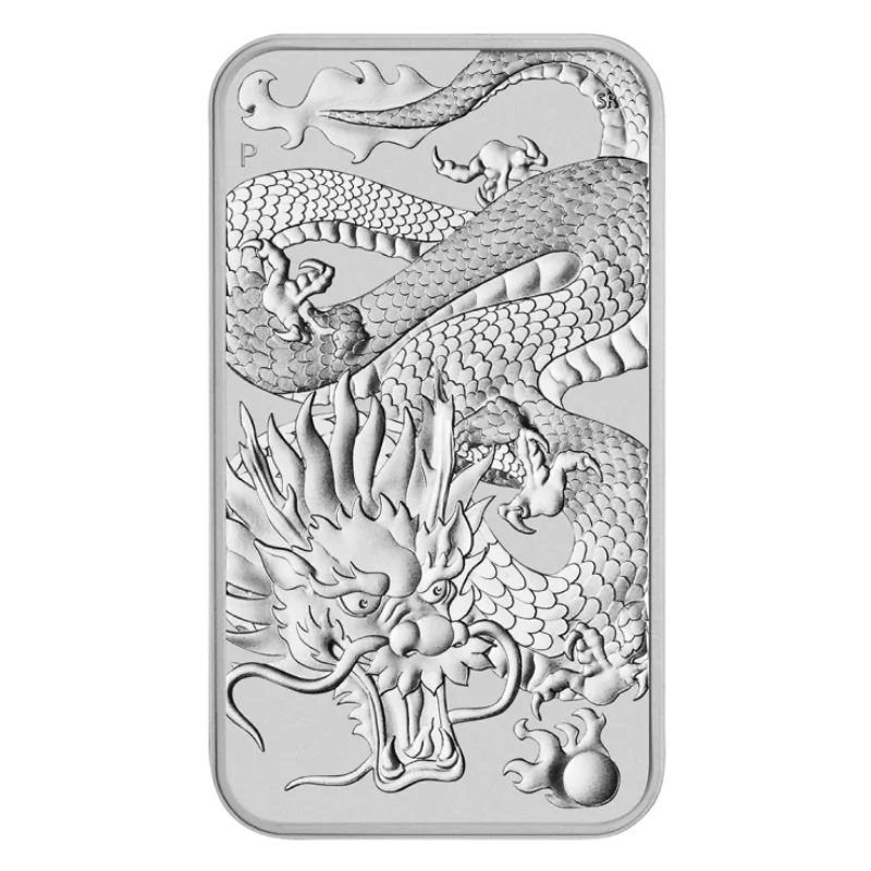 Australian Dragon Silver Rectangular Bar 1 Oz 2022
