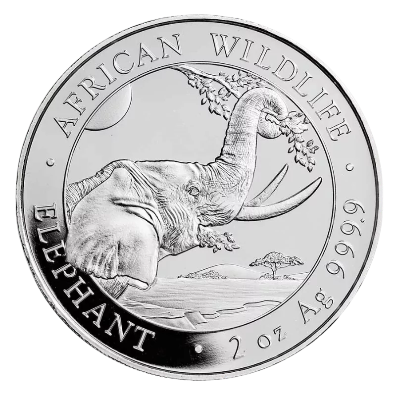 African Wildlife Elephant Silver Coin 2 Oz 2023