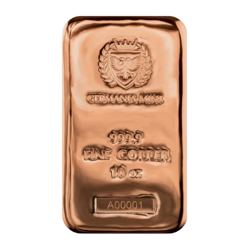 Germania Mint Copper Cast Bar 10 Oz
