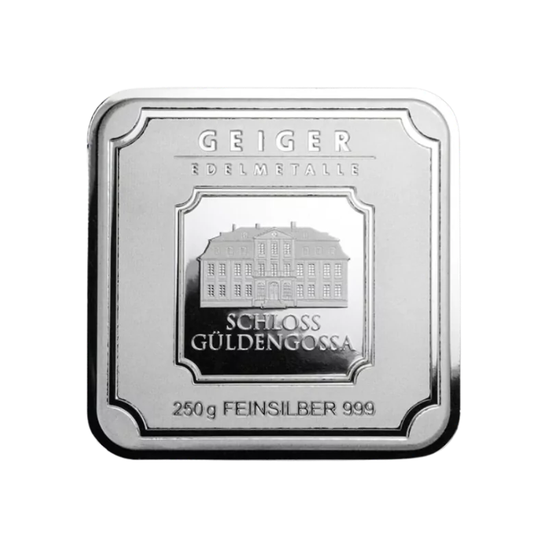 Geiger Edelmetalle Square Silver Bar 250 Gram