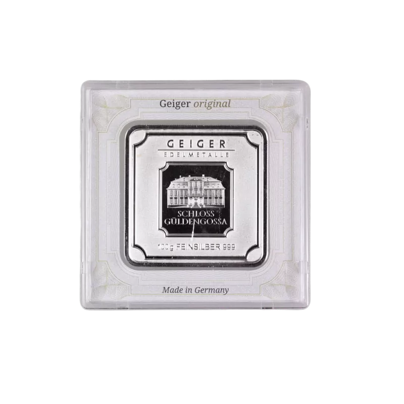Geiger Edelmetalle Square Silver Bar 100 Gram