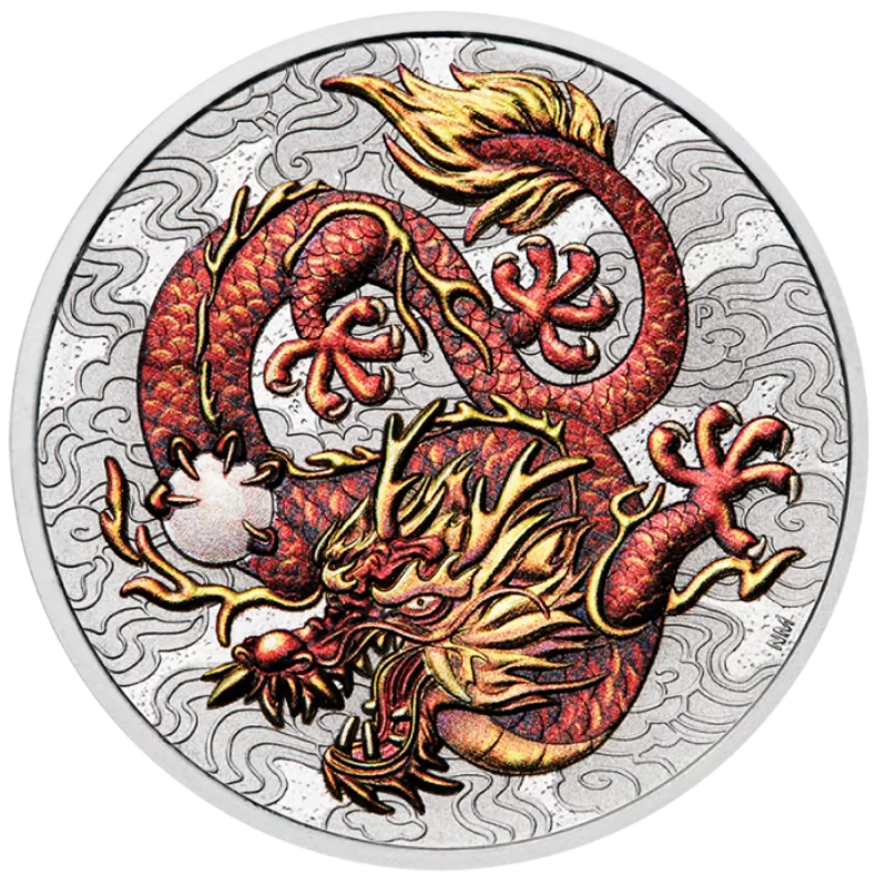 Chinese Myths and Legends - Dragon Silver Color Coin 1 Oz 2021