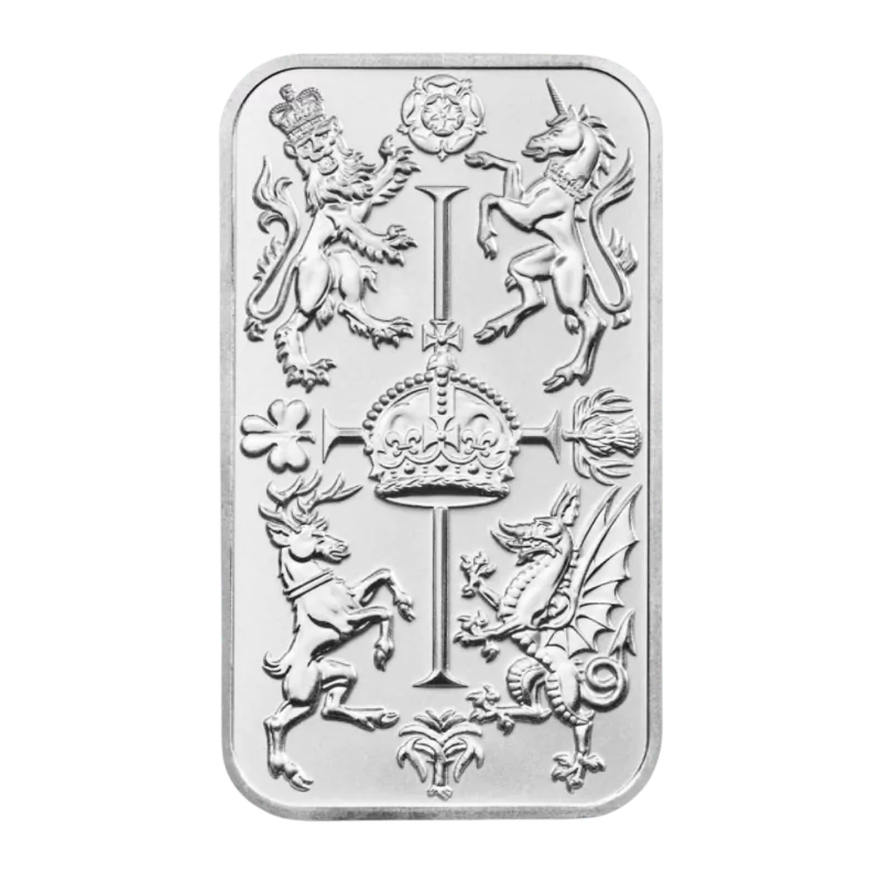 Britannia Celebration KCIII Coronation Silver Bar Sheet  1 Oz