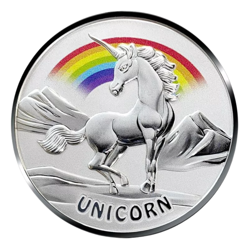 Fiji Asian Mythical Creatures - Unicorn Silver Color Coin Proof-like 1 Oz 2023