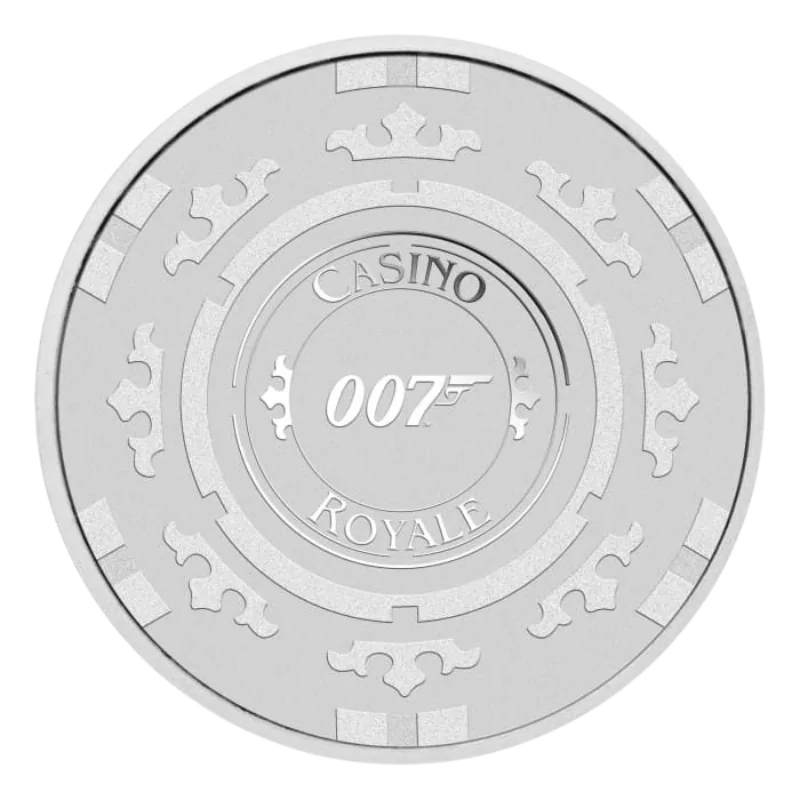 James Bond 007 Casino Royale Casino Chip Silver Coin 1 Oz 2023