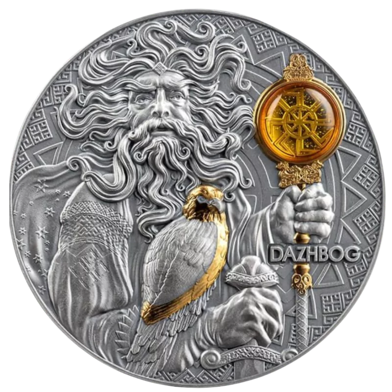 Divine Faces Of The Sun - Dazhbog Silver Coin 3 Oz 2024