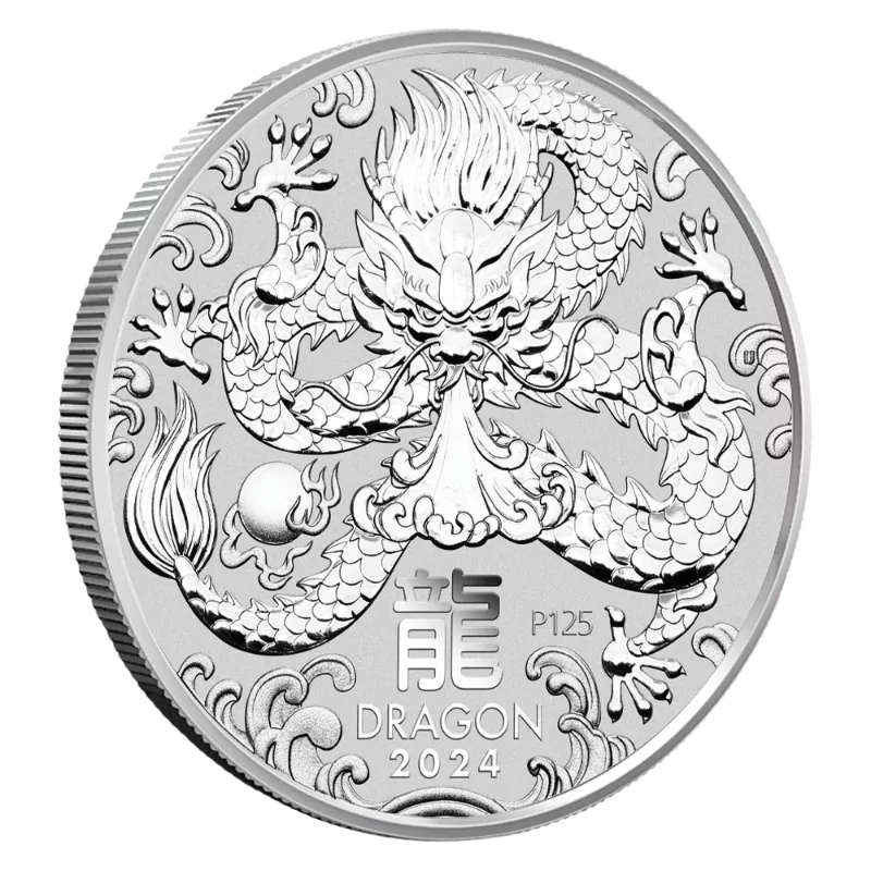 Australian Lunar lll – Year Of The Dragon Silver Coin BU 1 Oz 2024