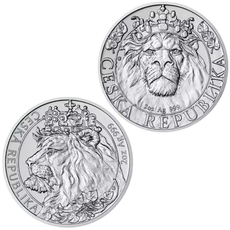 Czech Lion Silver Coin Set 2 x 2 Oz
