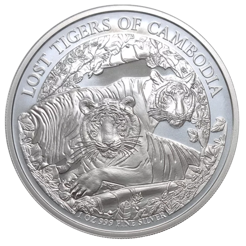 Cambodia Wildlife Lost Tigers Of Cambodia Silver Coin 1 Oz 2024