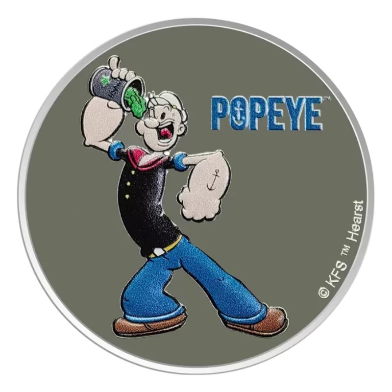 Fiji Popeye Silver Color Coin 1 Oz 2024