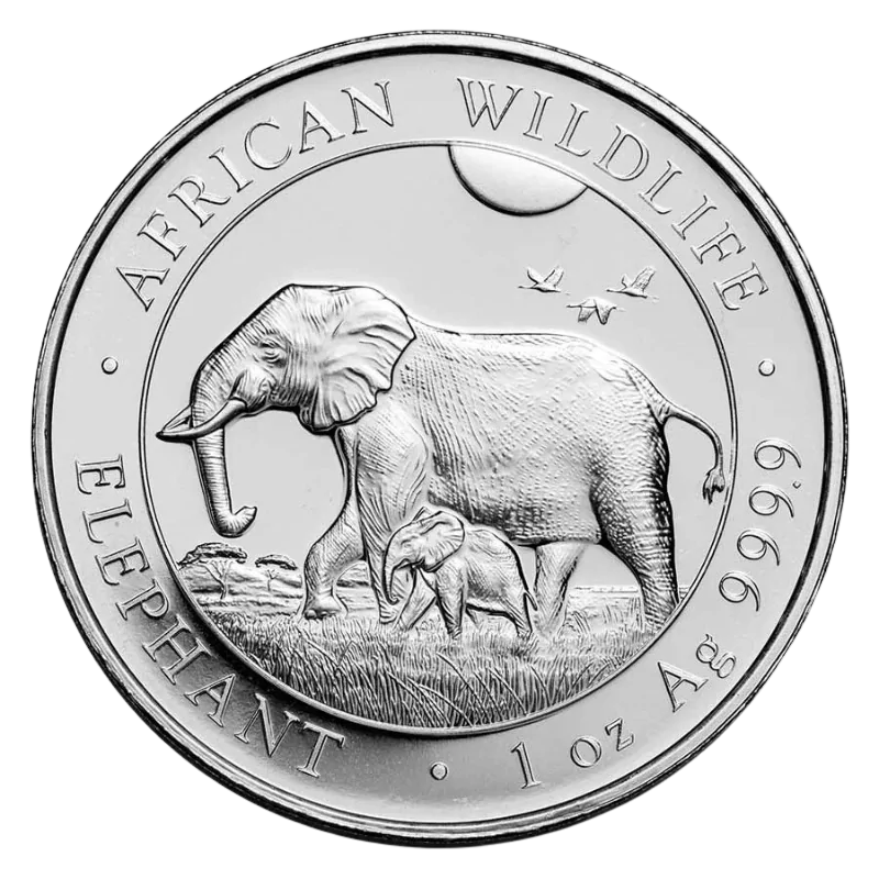 African Wildlife Elephant Silver Coin 1 Oz 2022