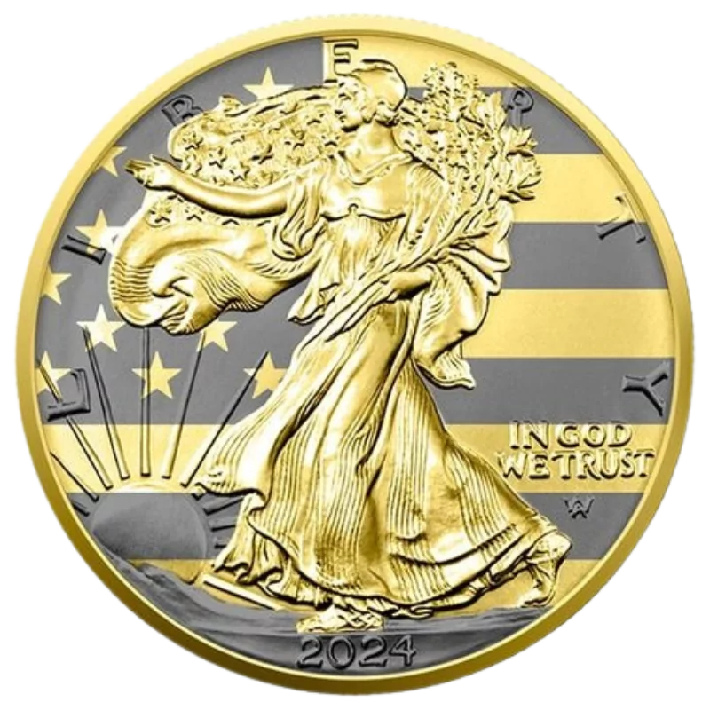 Golden Ring - American Eagle Silver Gilded Coin 1 Oz 2024