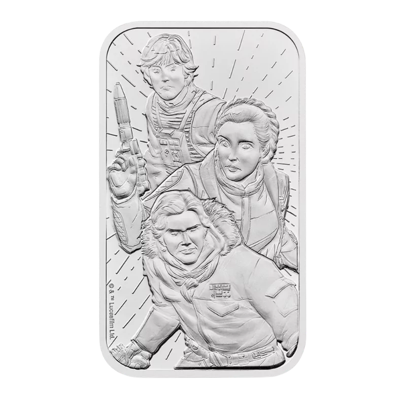 British Star Wars Light Side Silver Bar 10 Oz