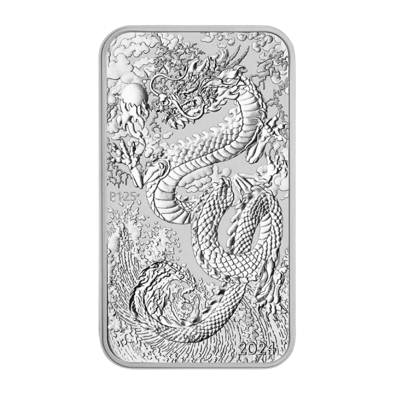 Australian Dragon Silver Rectangular Bar 1 Oz 2024