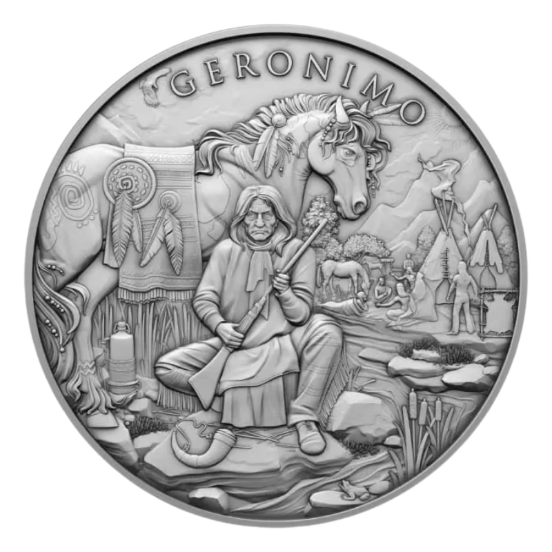 Legendary Warriors - Geronimo Silver Coin 1 Oz