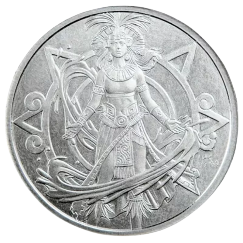 Aztec Water Deity Silver Coin 1 Oz