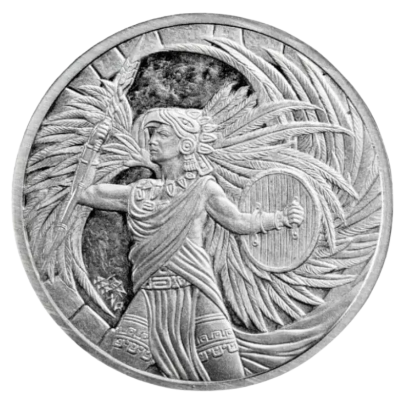 Aztec Eagle Warrior Silver Coin 1 Oz