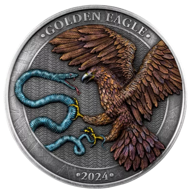 Malta Golden Eagle Silver Color Coin 2 Oz 2024