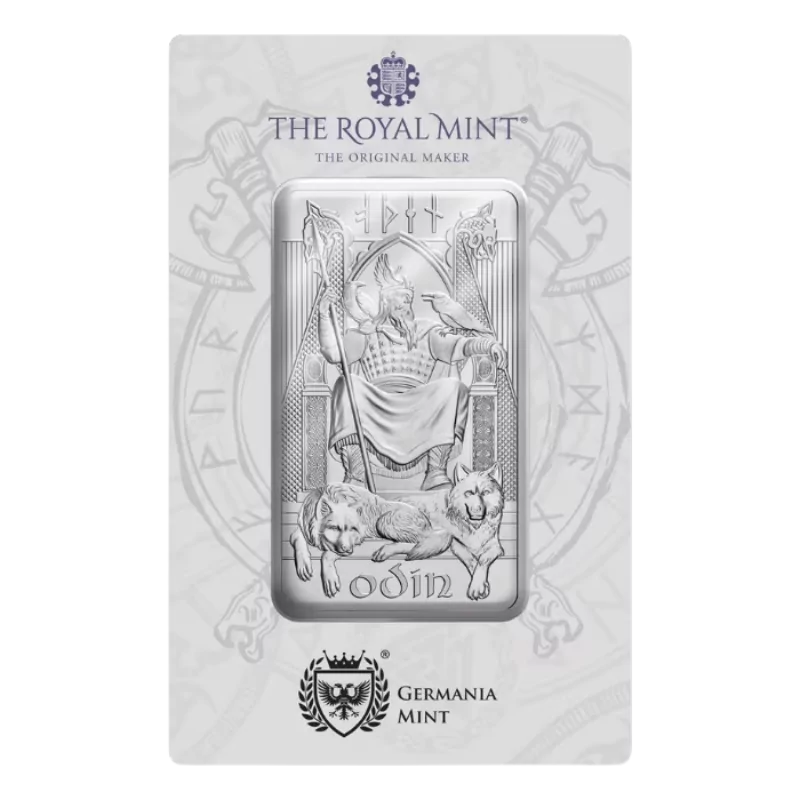 British Norse Gods Odin Silver Bar 1 Oz 2024