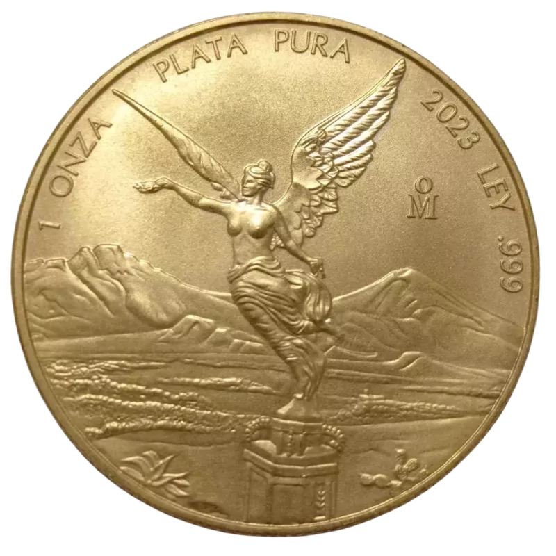 Libertad Silver Full Gilded Coin Antiqued 1 Oz 2023