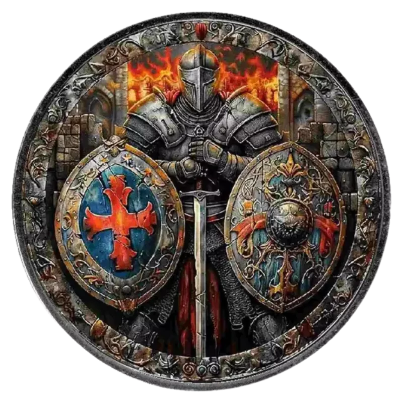 American Eagle - Knights of Honour - Warrior of Fire Silver Color Coin Antiqued 1 Oz 2024