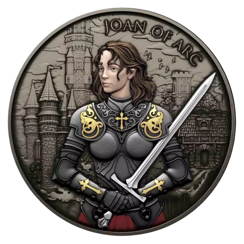 Legendary Warriors - Joan of Arc Silver Color Coin Antiqued 1 Oz 2024