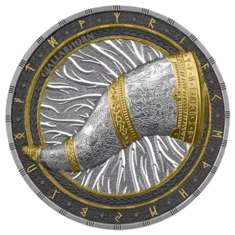 Artefacts Gjallarhorn Silver Gilded Coin 2 Oz 2024